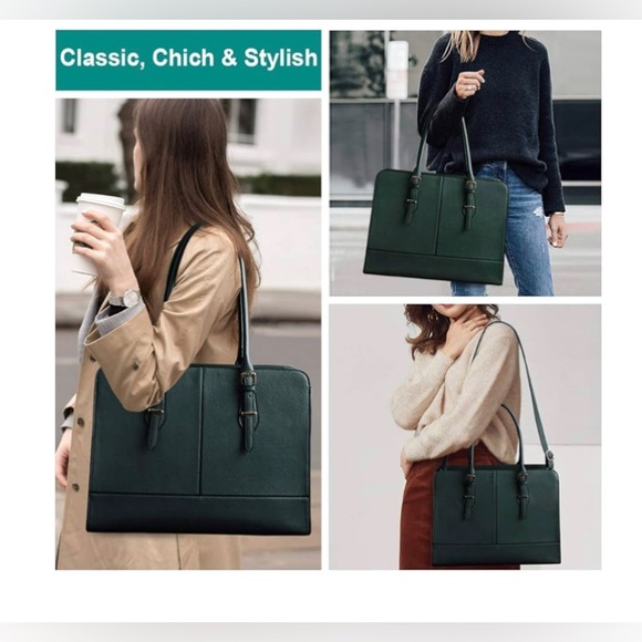 🔷EUC🔷DEEP GREEN IN COLOR🔷STYLISH LAPTOP BAG🔷 - Picture 3 of 7